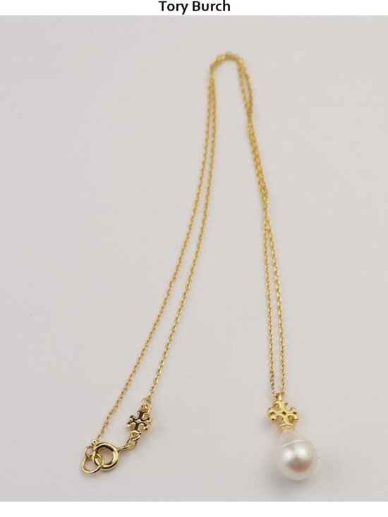 None Jewelry - Tory Burch Gold Pearl Drop Necklace